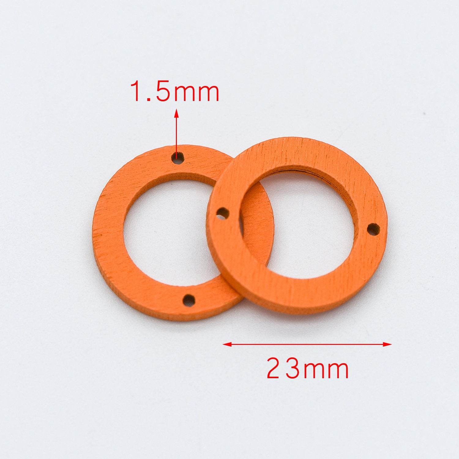 20pcs Wood Round Circle Pendants 23mm, Geometric Connector Charms, DIY Jewelry Components (#HT-65)